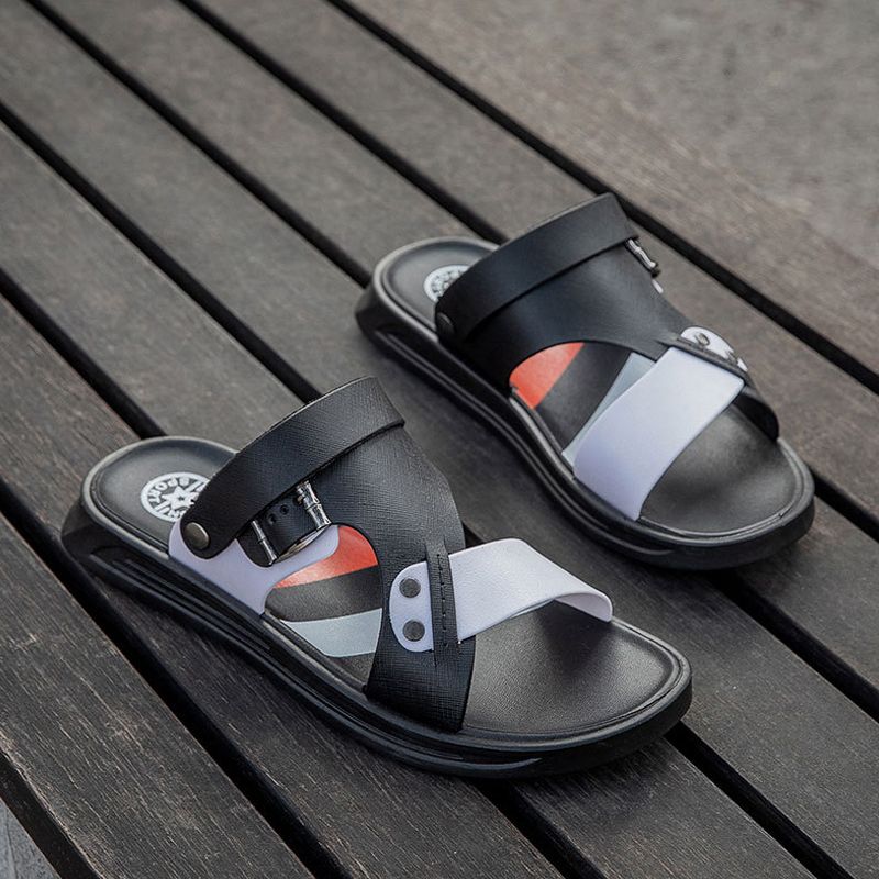 Summer Men's sandals boy's slippers and sandals dual-use non-slip fashion plastic sandals adult students beach casual flip-flops slippers