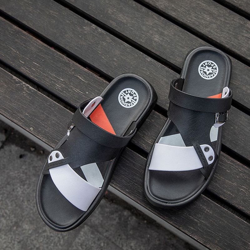 Summer Men's sandals boy's slippers and sandals dual-use non-slip fashion plastic sandals adult students beach casual flip-flops slippers