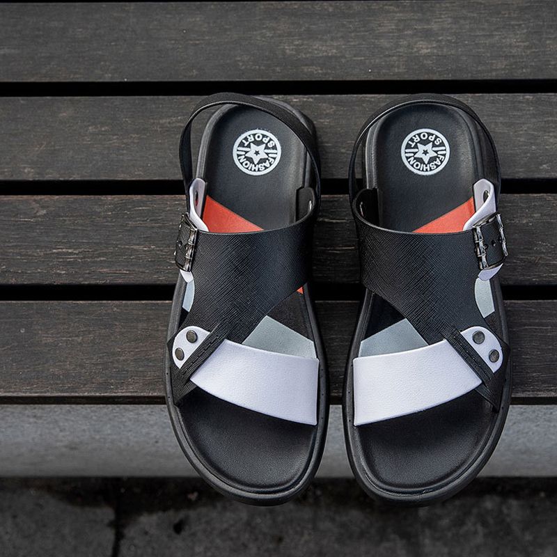 Summer Men's sandals boy's slippers and sandals dual-use non-slip fashion plastic sandals adult students beach casual flip-flops slippers
