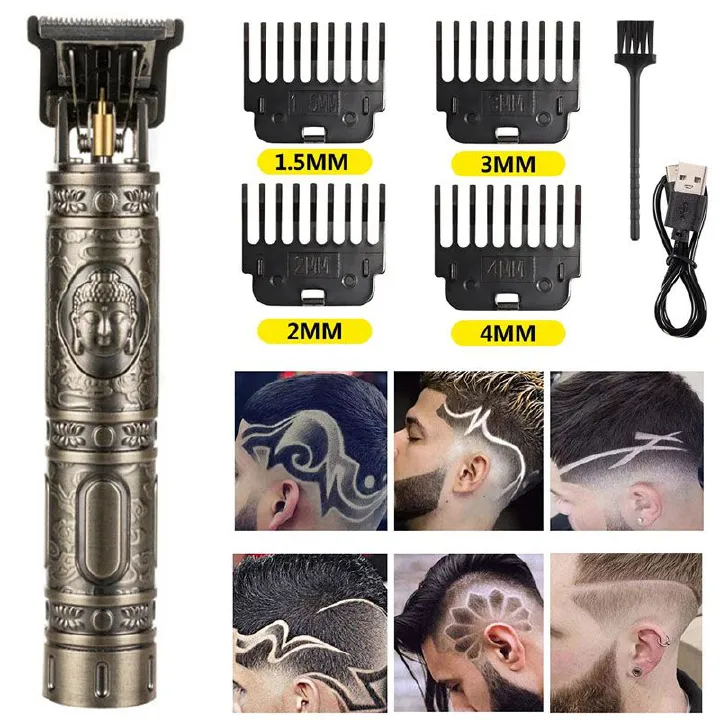 Professional Hair Trimmer Wireless USB Electric Hair Clipper Beard Shaver New Arrival Rechargeable Hair Cutting Machine Barber For Men Haircut Electric Shaver Hair Cutting Tools
