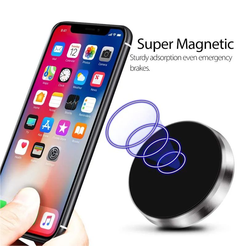 New Arrival Sucker Car Phone Holder Universal Magnetic Mount Bracket Stick On Car Phone Stand for iPhone Xiaomi Huawei Samsung Dashboard Wall Mounted Car Magnet Sticker