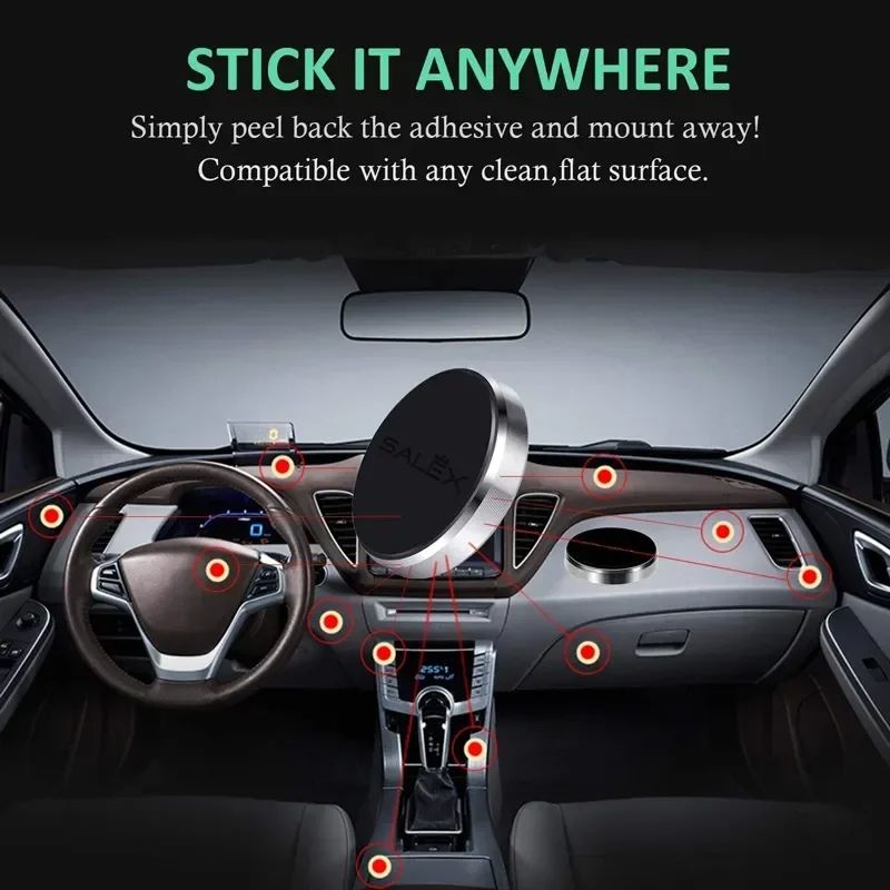 New Arrival Sucker Car Phone Holder Universal Magnetic Mount Bracket Stick On Car Phone Stand for iPhone Xiaomi Huawei Samsung Dashboard Wall Mounted Car Magnet Sticker
