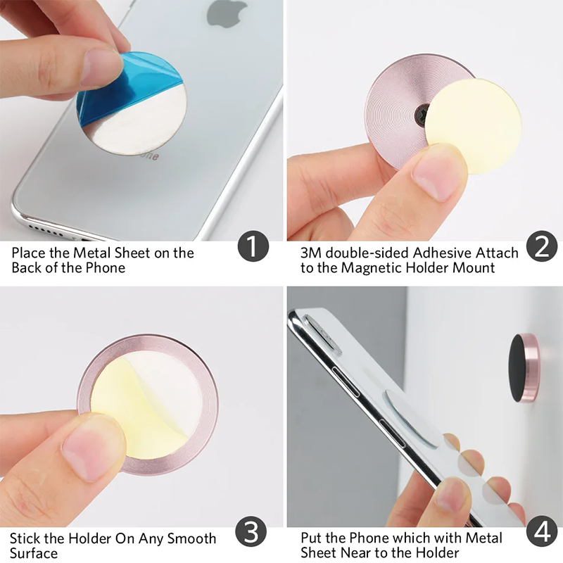 New Arrival Sucker Car Phone Holder Universal Magnetic Mount Bracket Stick On Car Phone Stand for iPhone Xiaomi Huawei Samsung Dashboard Wall Mounted Car Magnet Sticker