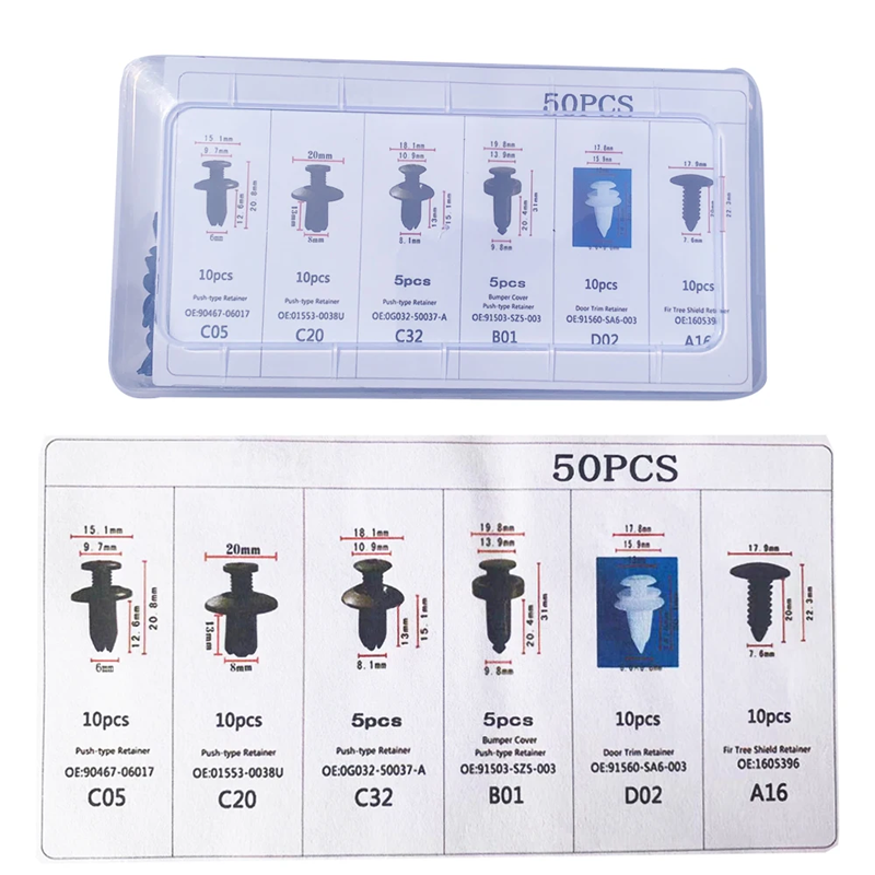 Auto Fastener Clip Mixed Car Body Push Retainer Pin Rivet Bumper Door Trim Panel Fastener Kit Car Clips Box or Bag packaging
