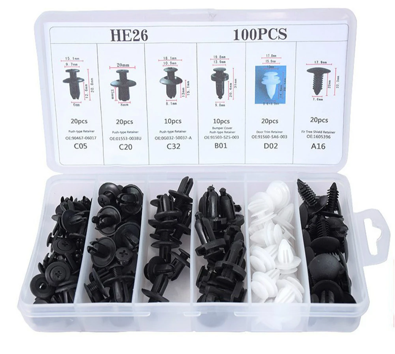 Auto Fastener Clip Mixed Car Body Push Retainer Pin Rivet Bumper Door Trim Panel Fastener Kit Car Clips Box or Bag packaging