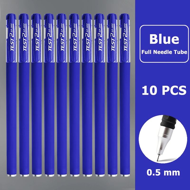 0.5mm Gel Pen Set Full Needle Tube Black Blue Red Color Pens for Writing Stationery Test Available School Supplies