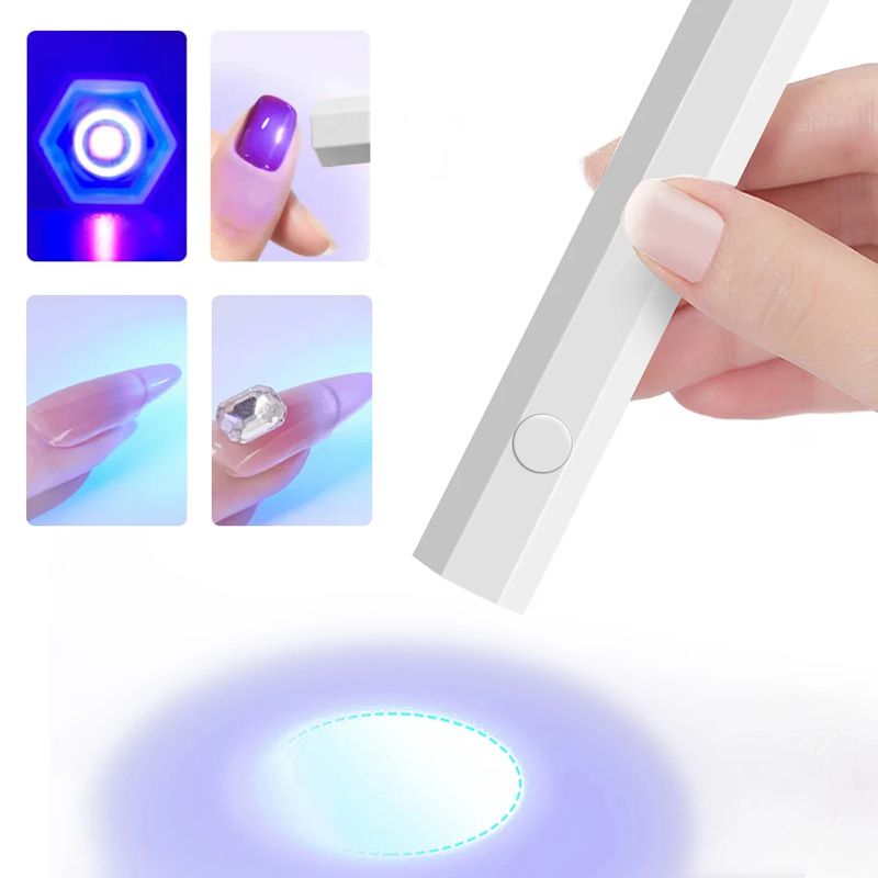 Portable Handheld Mini Nail Lamp For All Gel Polish Quick Dry USB Nail Dryer Machine UV LED Nail Lamp Mini Flashlight Pen