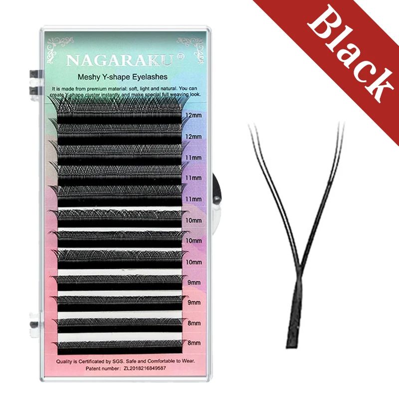 NAGARAKU YY Shape Double/Three Split Tips Triple Top Interlaced Root Eyelash Extensions Eyelashes