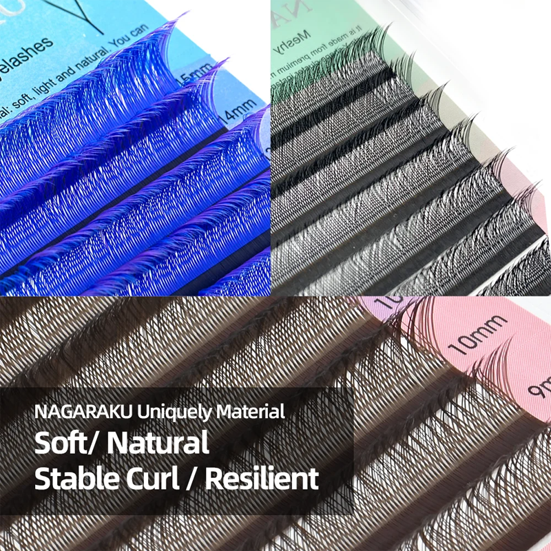NAGARAKU YY Shape Double/Three Split Tips Triple Top Interlaced Root Eyelash Extensions Eyelashes