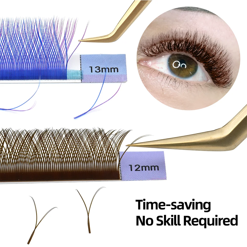 NAGARAKU YY Shape Double/Three Split Tips Triple Top Interlaced Root Eyelash Extensions Eyelashes
