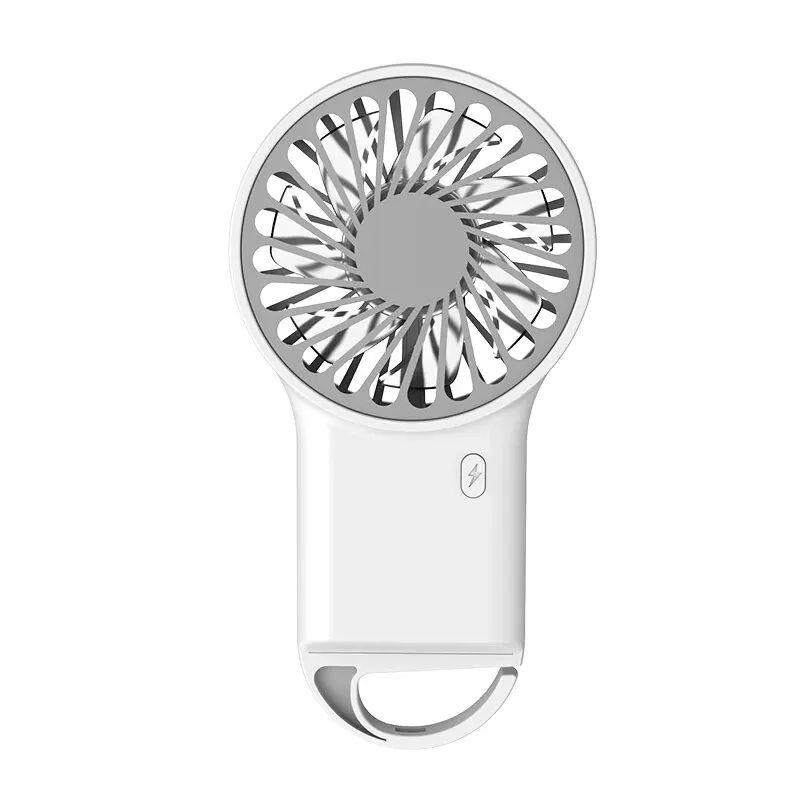 2024 New Arrival Min Wind Air Cooling Hand Portable Usb Desktop Rechargeable Handheld Fan with Hook