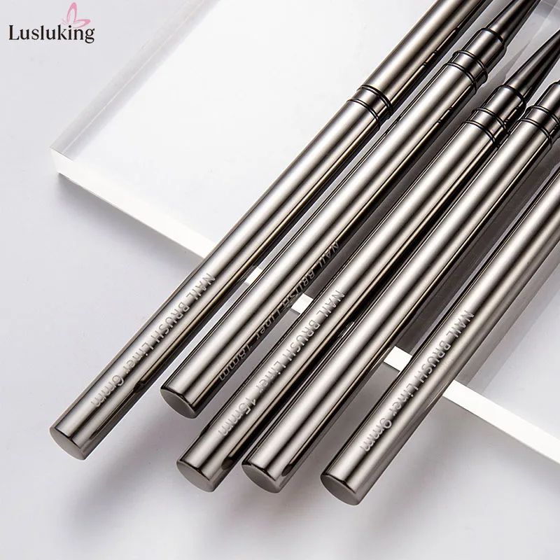 5PCS Nail Art Liner Brushes Hand Painted Brush Acrylic UV Gel Colours Paints Builder Drawing Pen DIY Manicure Design Accessories