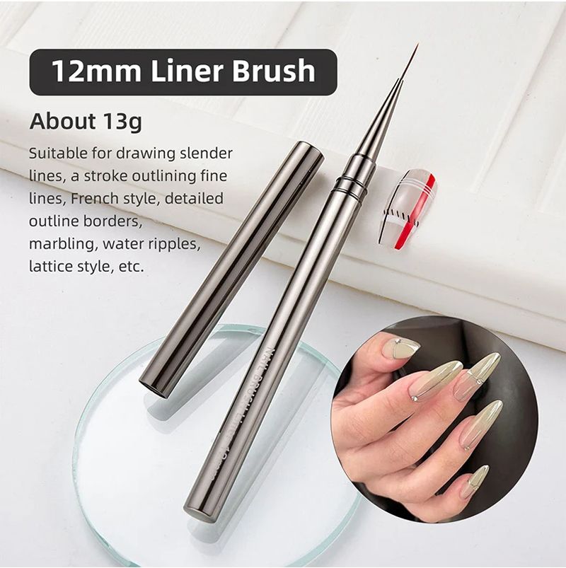 5PCS Nail Art Liner Brushes Hand Painted Brush Acrylic UV Gel Colours Paints Builder Drawing Pen DIY Manicure Design Accessories