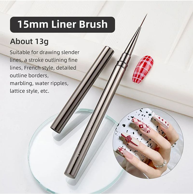 5PCS Nail Art Liner Brushes Hand Painted Brush Acrylic UV Gel Colours Paints Builder Drawing Pen DIY Manicure Design Accessories
