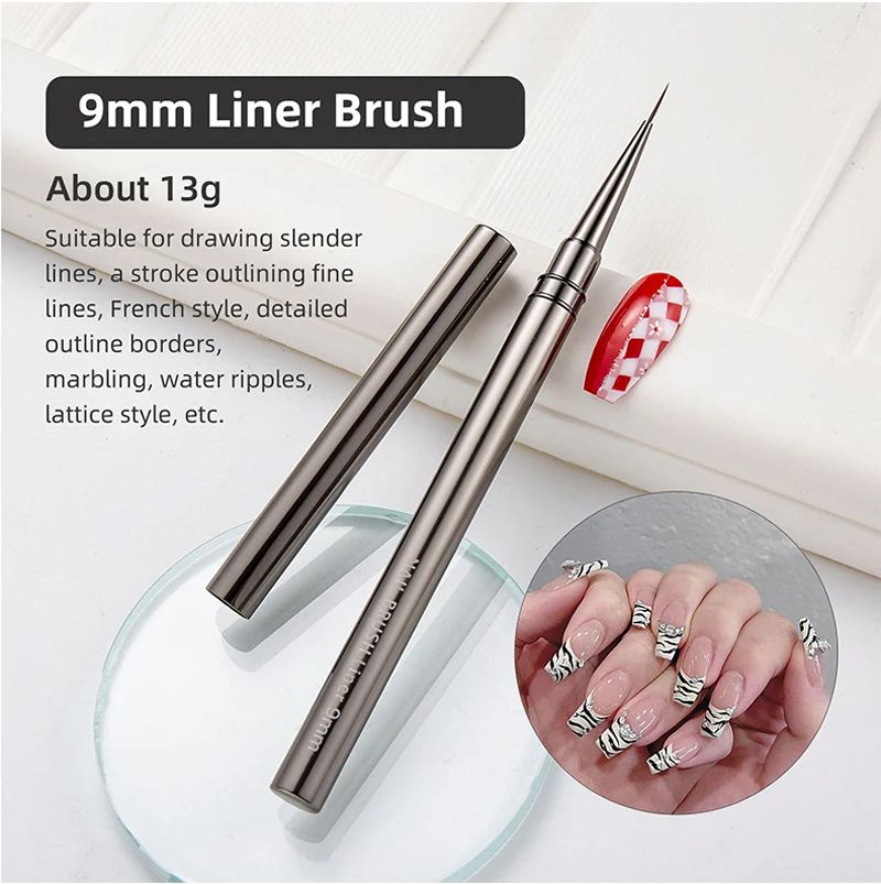 5PCS Nail Art Liner Brushes Hand Painted Brush Acrylic UV Gel Colours Paints Builder Drawing Pen DIY Manicure Design Accessories
