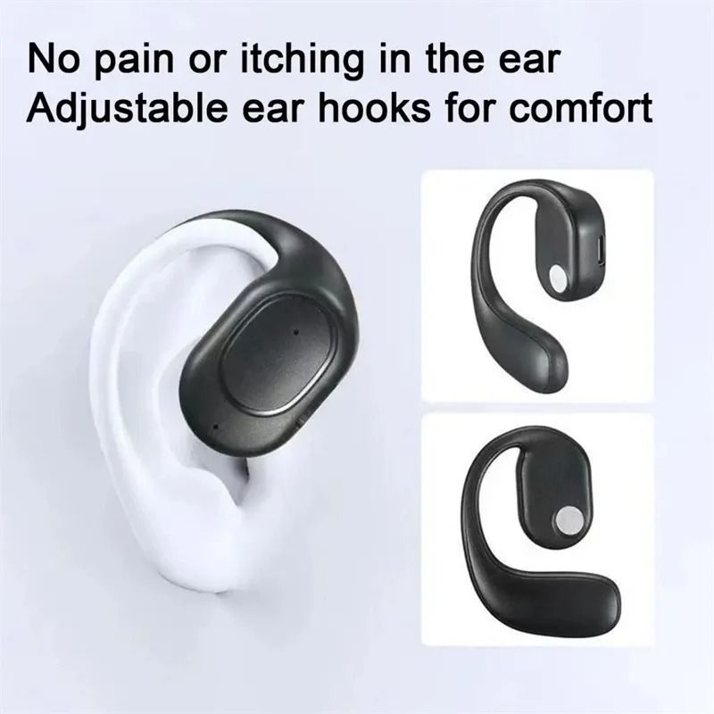 Bluetooth 5.4 Earphones Ear Clip Bluetooth Headphones Sports Wireless Earbud with Microphone HiFi Stereo Headset for iOS Android Huawei, Bone Conduction Handsfree Noise Canceling Earphones