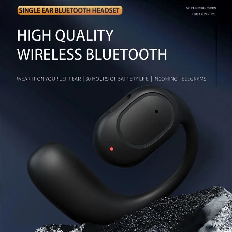 Bluetooth 5.4 Earphones Ear Clip Bluetooth Headphones Sports Wireless Earbud with Microphone HiFi Stereo Headset for iOS Android Huawei, Bone Conduction Handsfree Noise Canceling Earphones
