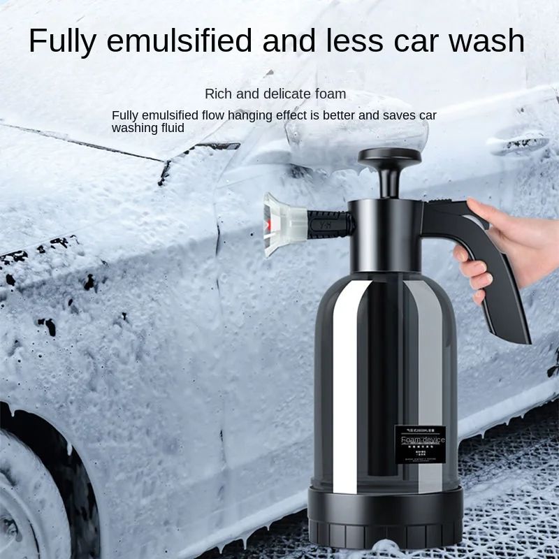 2L Hand Pump Foam Sprayer with 2 Types of Nozzle Hand Pneumatic Foam Cannon Snow Foam Car Wash Spray Bottle Car Window Cleaning