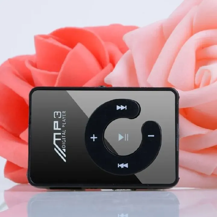 Mini MP3 Portable Mirror Clip MP3 Player Music Media Support SD TF Card Fashion Hifi MP3 for Outdoor Sports Mini Convenience