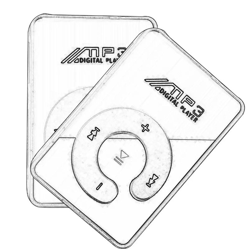 Mini MP3 Portable Mirror Clip MP3 Player Music Media Support SD TF Card Fashion Hifi MP3 for Outdoor Sports Mini Convenience