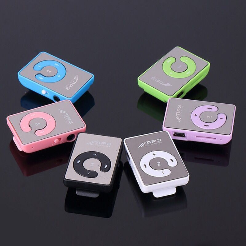Mini MP3 Portable Mirror Clip MP3 Player Music Media Support SD TF Card Fashion Hifi MP3 for Outdoor Sports Mini Convenience