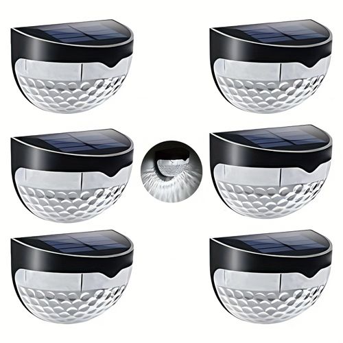 2 pack Outtuo Solar Fence Lights - Warm White Waterproof Deck Lights for Patio, Garden, and Pathway