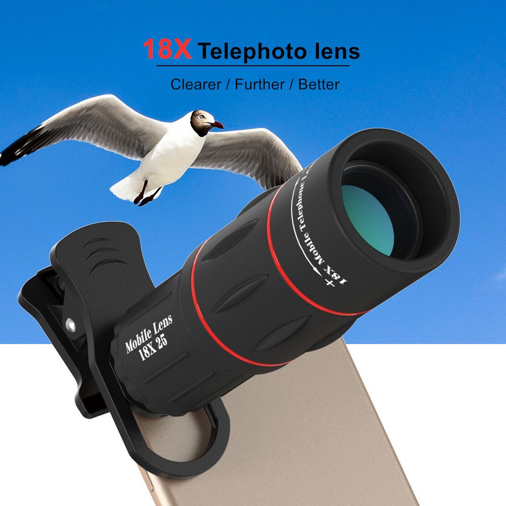 Generic Mobile Lens Phone Camera HD Glass Lens Universal Clip-on 18X Zoom Cell Phone Iphone Android Tablet Ipad
