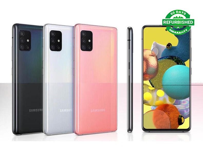 Refurbished SAMSUNG Galaxy A51 Dual SIM 5G Unlocked Smart Phones 8GB RAM 128GB Storage 48MP+32MP Quad Camera 4500 mAh Battery 6.4" Screen 8+128GB