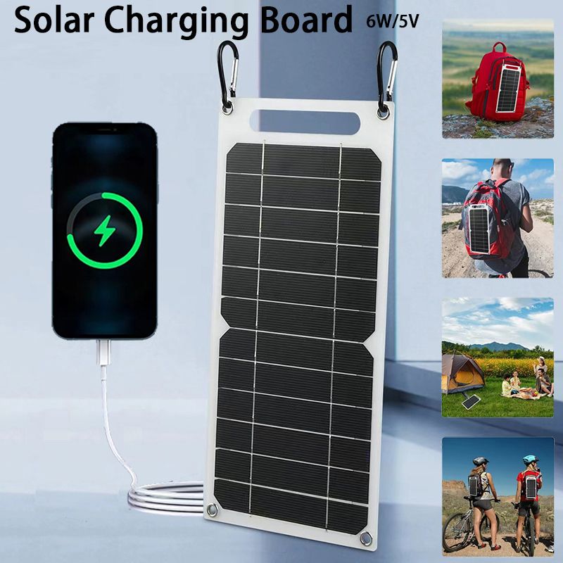 Hot Selling Waterproof 6W 5V Outdoor solar phone charging panel Flexible mini Portable Solar Panel with usb port For Camping Hiking
