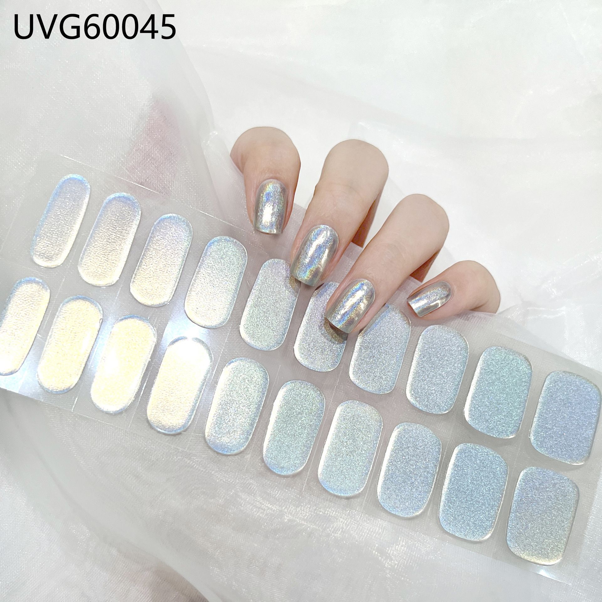 22Pcs Semi Cured Gel Nail Strips Nail Sticker (Non Addict) - Works with Any Nail Lamps, Salon-Quality, Long Lasting, Easy to Apply & Remove