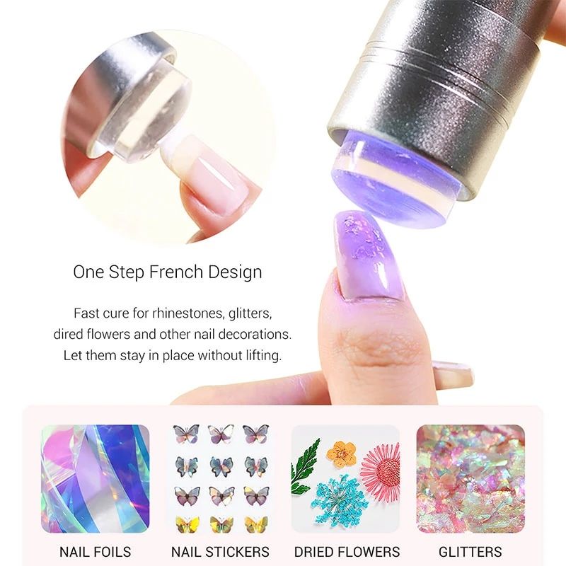 Generic Mini Portable UV lamp New Design Nail Polish Stamper with 12Pcs LED Lights for nails art portable dryer Nails Light
