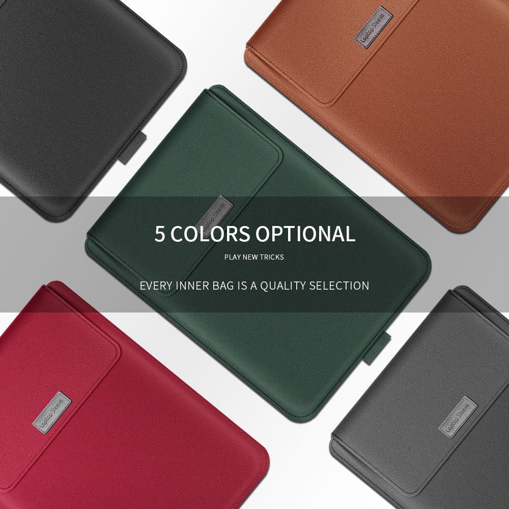 Fancy Leather Laptop Sleeve Case With Stand Holder Bag with Multi-Functions 11/12/13/15 inch Notebook Protective Cover Computer Bag