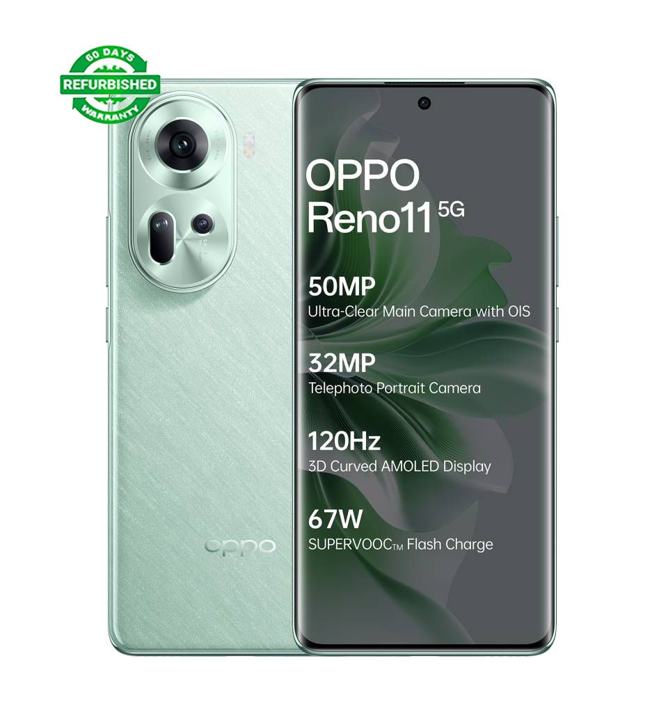 Refurbished OPPO Reno11 5G 8GB RAM+256GB ROM 6.7" 120Hz 3D Curved Screen 50MP 5000mAh Android 14 Dual SIM Smart Phones Fingerprint Reno 11 12+256GB / 12+512GB