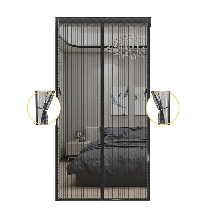 Magnetic Screen Door Anti-Mosquito Curtain with Hook and Loop Tape, Self Sealing, Heavy Duty, Hands Free Mesh Partition Keeps Bugs Out - Pet and Kid Friendly