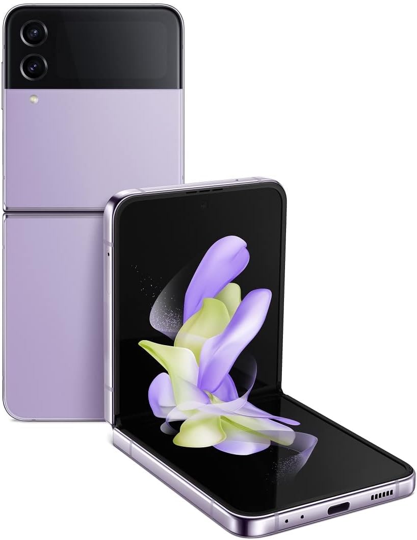 Refurbished Original SAMSUNG Galaxy Z Flip 4 Dual SIM 5G Unlocked Smart Phones 8GB RAM 256GB/512GB Storage 12MP+10MP Fingerprint Face Unlocked Galaxy Z Flip4 8+256GB/8+512GB