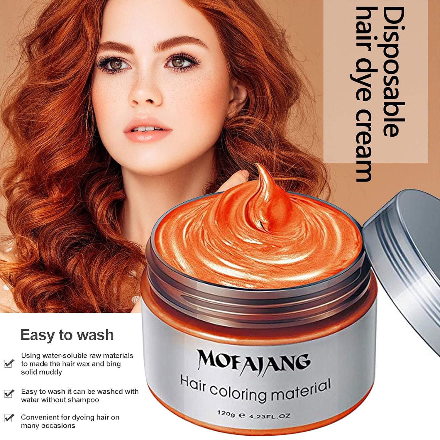 120G Hair Wax Hair Fashion Temporary Instant Unisex Natural Washable Moisturizing Modelling Fashion Colorful Hair Color Wax Hair Accessories