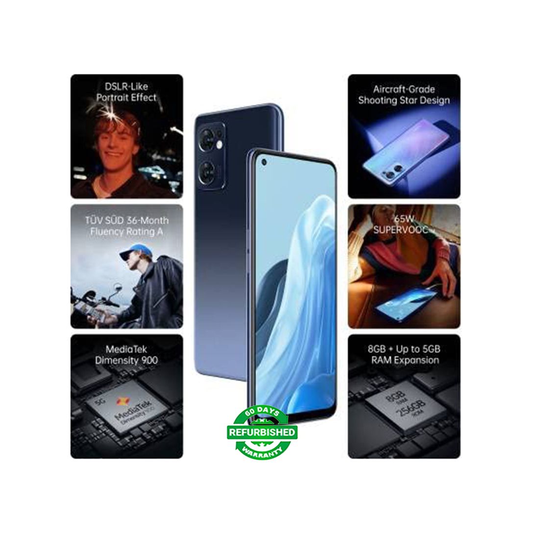 Original Refurbished OPPO Reno7 5G Smartphones 8/12GB RAM+256GB ROM  AMOLED Screen Dual SIM with Fingerprint Reno 7