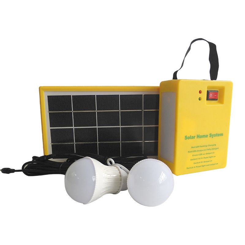 Solar Power Panel Generator Home System Kit With 2 LED Bulbs
