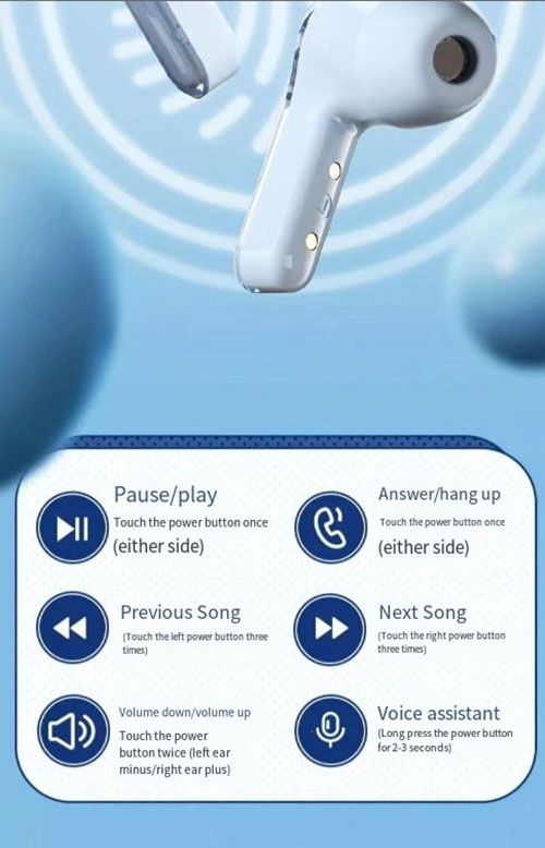 RichRipple Air39 Bluetooth Earphone True wireless Bluetooth Earpods headphones transparent charging case sports headphones noise cancelling headphones large capacity power