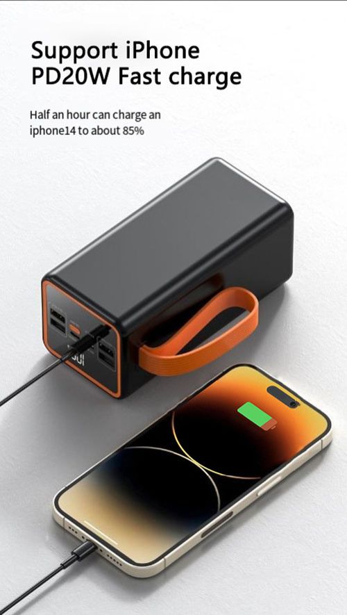 RichRipple Power Banks 50000mAh Power Bank Fast charge 22.5W High capacity charger Camping Light Portable portable charger compatible with multiple devices