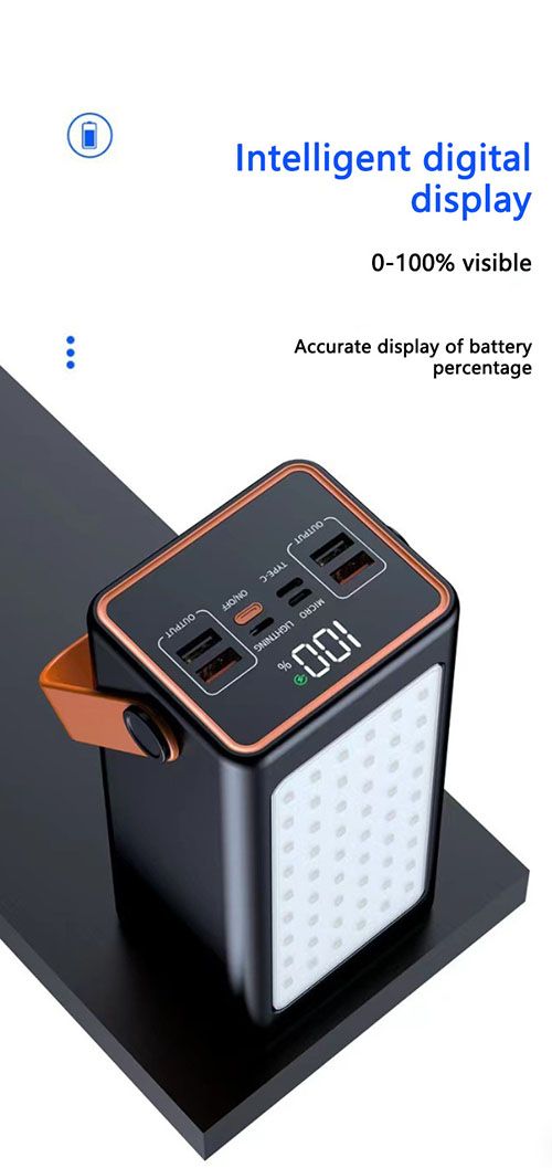 RichRipple Power Banks 50000mAh Power Bank Fast charge 22.5W High capacity charger Camping Light Portable portable charger compatible with multiple devices