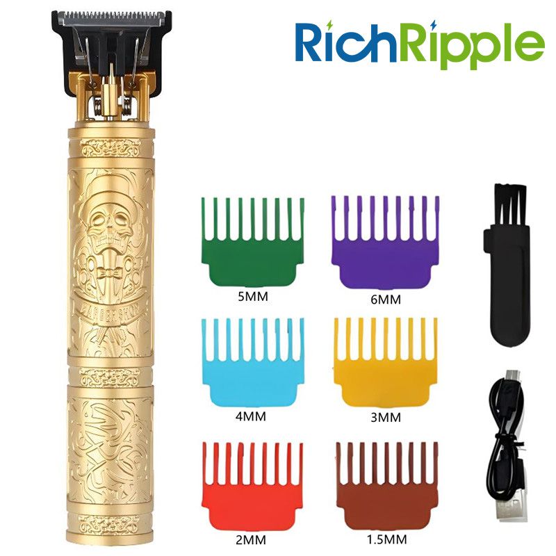 RichRipple USB T9 Barber 6 Color Limit Comb Rechargeable Professional Barber Shaver Electric Hair and Beard Trimmer