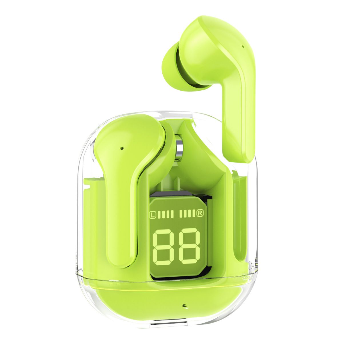 【XmasSale】RichRipple Air31 Bluetooth Earphone in-Ear Earpods LED Digital Display Long Life Portable With Translucent Charging Case Bluetooth 5.3 Green