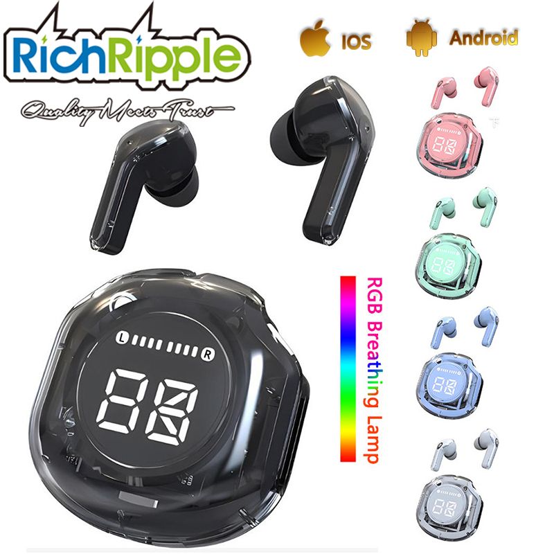 RichRipple Air39 Bluetooth Earphone True wireless Bluetooth Earpods headphones transparent charging case sports headphones noise cancelling headphones large capacity power