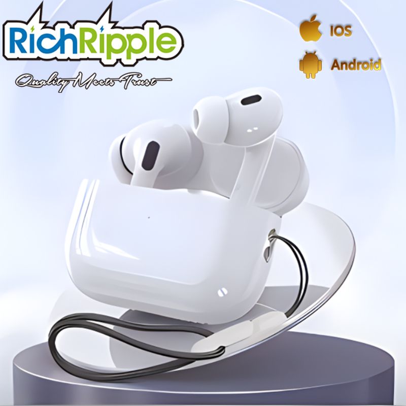 RichRipple New Upgraded Pods PRO2 TWS Wireless Bluetooth Earphone Touch Control Noise Cancelling Earpods Pro 2 With Wireless Charging Box