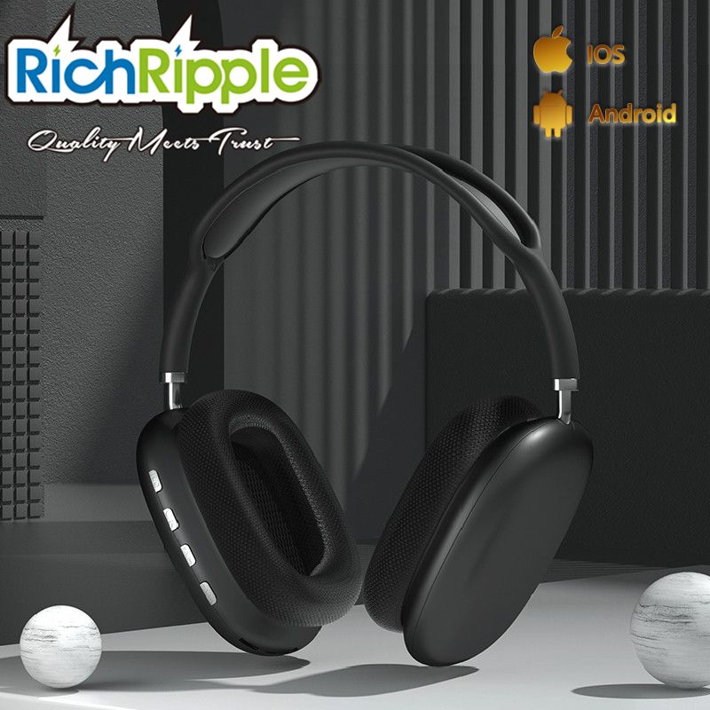 RichRipple P9 Max Wireless Bluetooth Headphones With Mic TF Headsets Stereo Sound Earphones Sports Gaming Supports TF