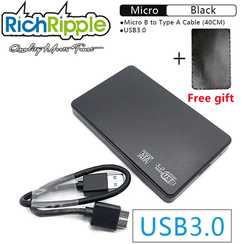 RichRipple Portable External Hard Drive HDD – USB 3.0 for PC, Mac, PlayStation, & Xbox External HD Hard Disk Black 320G