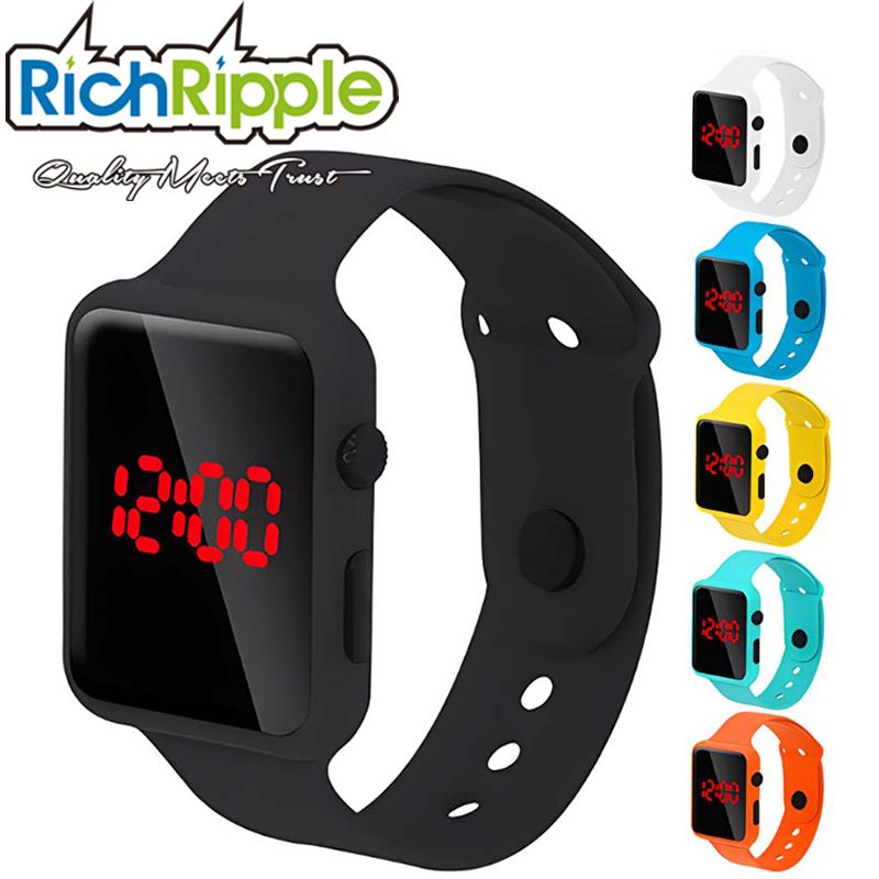 RichRipple Men and women Sports LED Watch Silicone Colorful Watch Electronic Clock Digital Fashion Clock Smart Watch