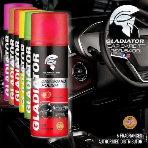 Gladiator Car Dashboard Polish/Spray 450ml - Strawberry , Vanilla & Lemon