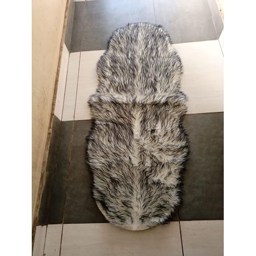 Grey White Fluffy Dashboard Cover
